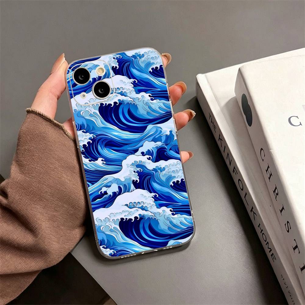 G-Great Wave Off Kanagawa Phone Case For iPhone17,16,15,14,13,12,11 Plus,Pro Max Soft Transparent Cover