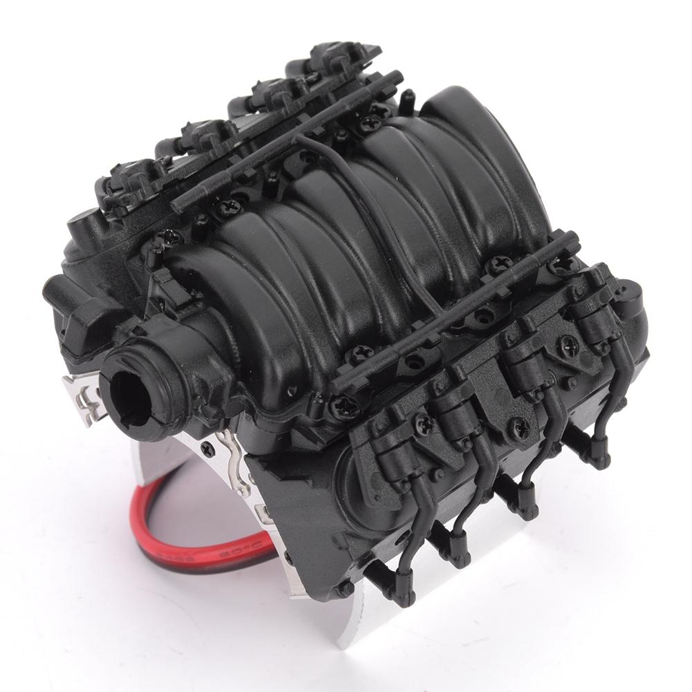 

V8 1 10 RC Simulation Engine Cover Cooler Motor Fan Universal Accessory for trx4 scx10 scx10IIBlack чорний