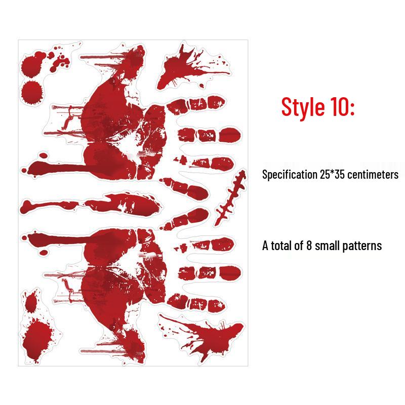 Halloween Blood Handprint & Bat Wall Stickers