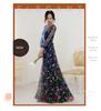 Party Piano Evening Long Floral Formal Maxi Length [EightSTAR Dress] Dress, Recital, Adult, Long, After-Party Dress, Bride, Pre-wedding Photoshoot,