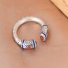 Heart Sutra Carving Retro Heart Sutra Carving Ring Adjustable Silver Color Open Rings  Women