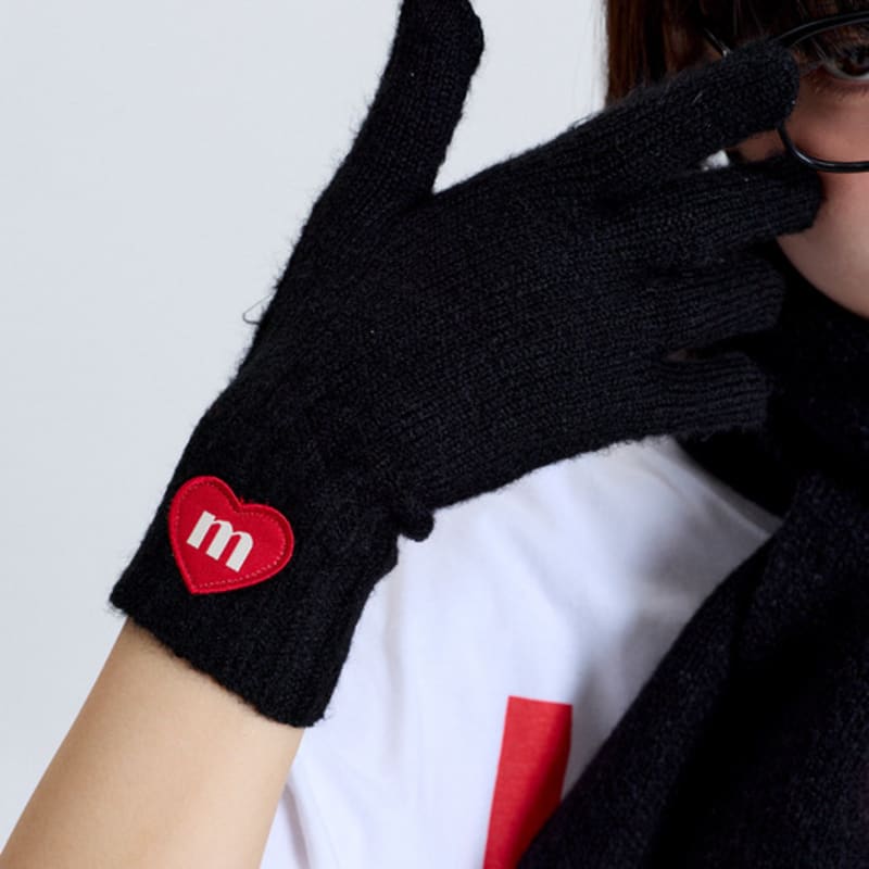 macni LOVE M KNIT GLOVES BLACK