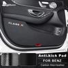 Leather Carbon Fiber Style Car Door Sticker for Mercedes Benz W213 W205 GLC X253 Anti Dirty Anti Kick Pad Protection Accessories