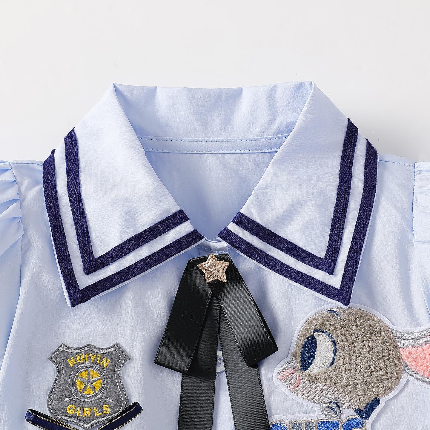 Girls Summer Rabbit Officer JK Skirt Set: Zootopia Princess Dress for June 1st Children s Day 100 cm
