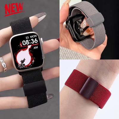Magnetyczny pasek do Apple Watch Series 11 10 9 8 7 6 SE3 Ultea 3/2 Nylonowy pasek sportowy do Iwatch 38 40 42 49 45 46mm Bransoleta do zegarka