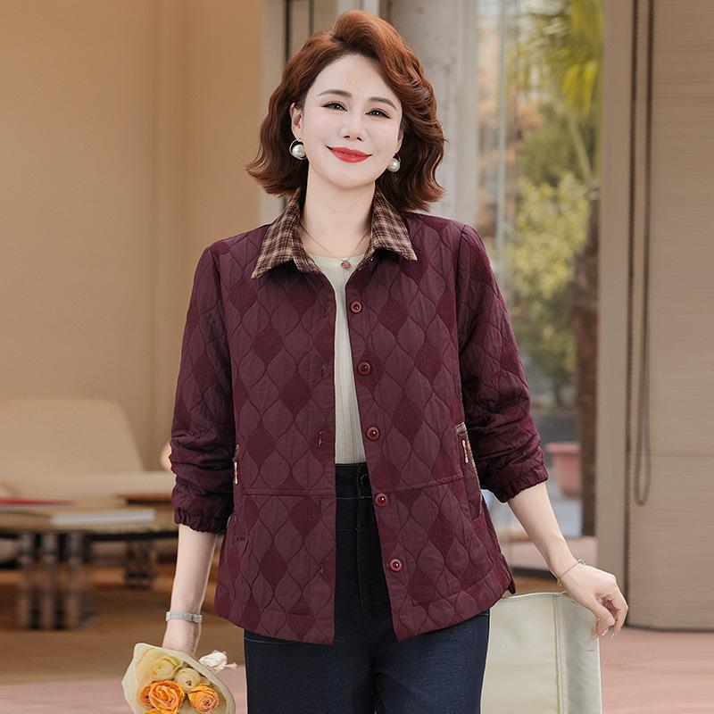 Мамина весенне-осенняя новая модная универсальная и тонкая женская верхняя одежда - рубашка в клетку с лацканами xl фиолетовый