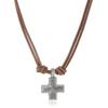 Fashion Retro Cross Pendant Necklace Simple Metal Rope Necklace Handmade Craft Braided Cross Necklace Unisex