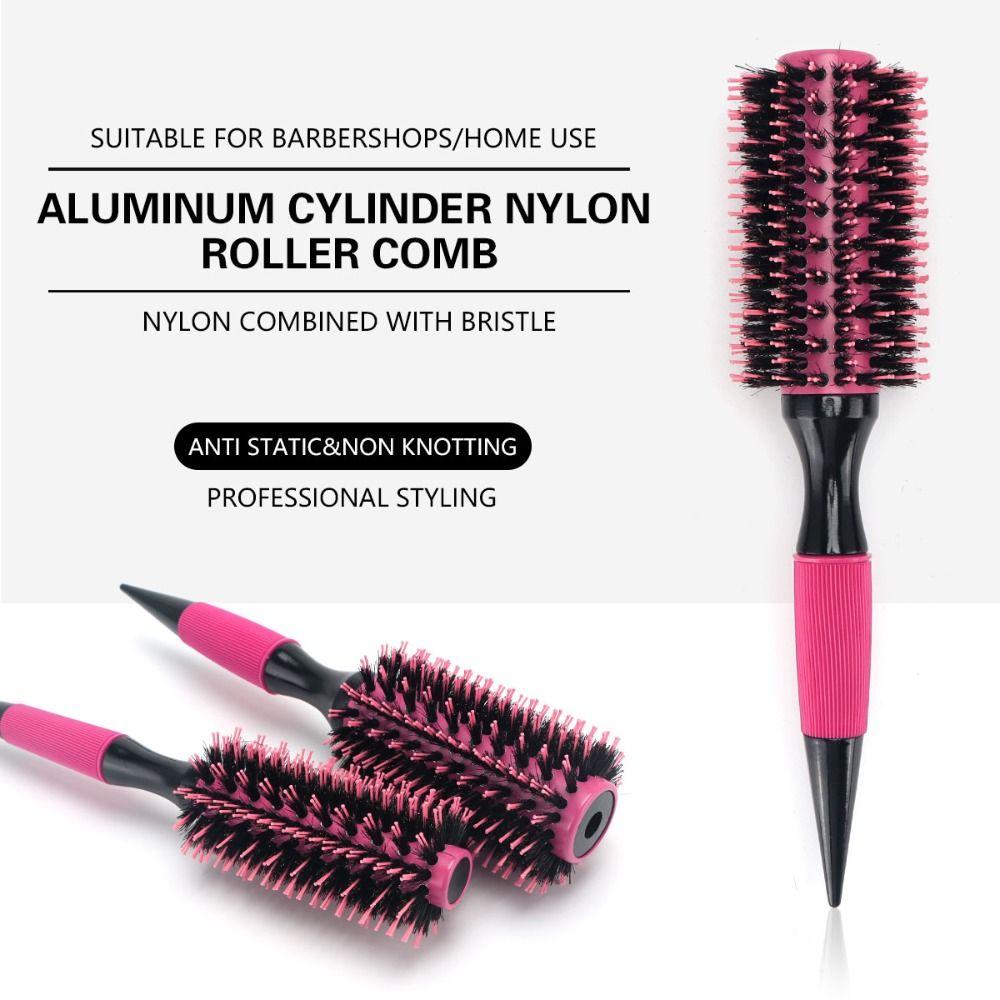 Barbershop Comb Curling Hair Brushes Combs Boar Bristle Salon Styling Tools Round Hair Comb  Barber