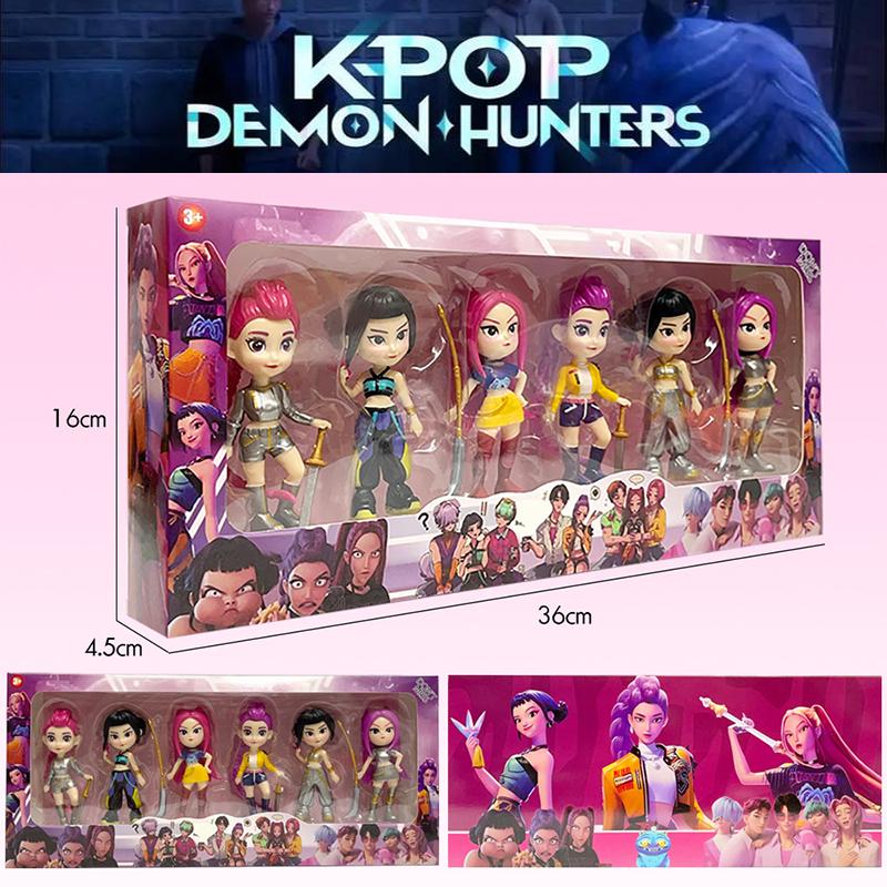 NEW  6pcs/Set Kpop Demon Hunters Action Figure Toy Derpys Tiger Rumi Mira Zoey Sussy Figurine Doll Fans Gift  Christmas Gift