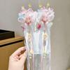 Ancient Style Hanfu Princess Butterfly Hair Clips with Long Ribbons - Children's Chinese Fairy Hair Accessories (Pair)