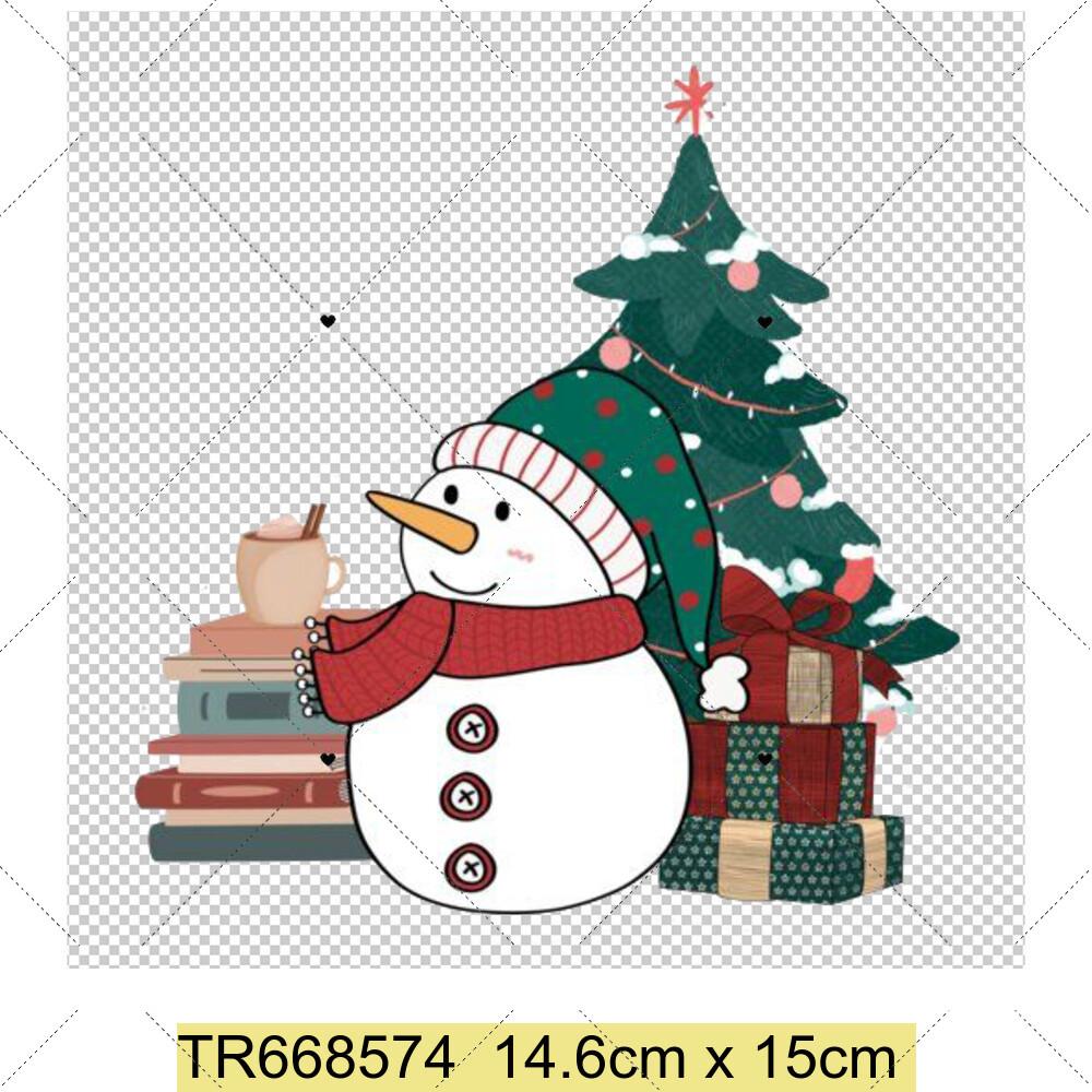 Santa Claus Christmas Tree and Reindeer Heat Transfer Sticker DIY Clothing Sewing Supplies Christmas Short Sleeves Patches