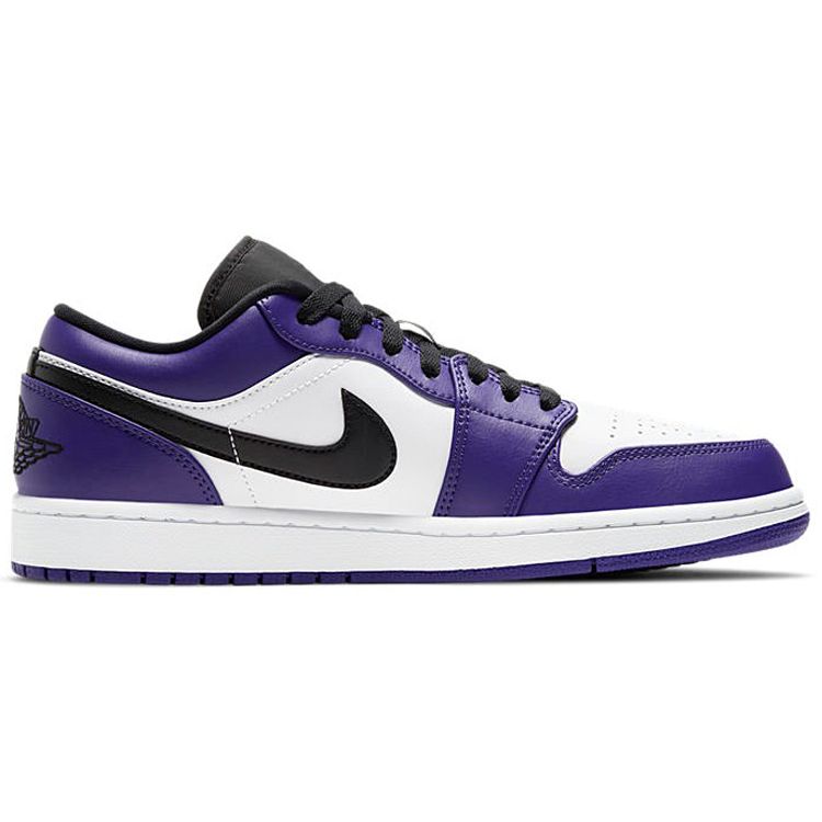 Air Jordan 1 Low Court Purple Men Sneakers White Black 553558-500