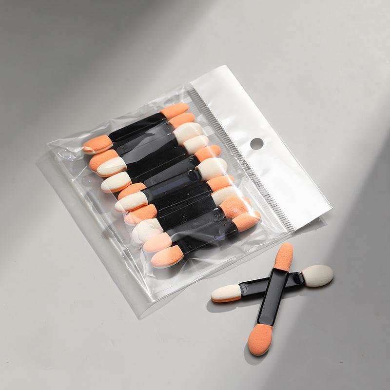 10 Stück Nagelpulver Pinsel Schwamm Einweg Doppelseitig Lidschatten Applikator Spiegel Chrom Pigment Schwamm Stift