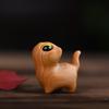 Geschnitztes Grünes Sandelholz Niedliche Katze Figur – Kreatives Hölzernes Tier Souvenir Geschenk