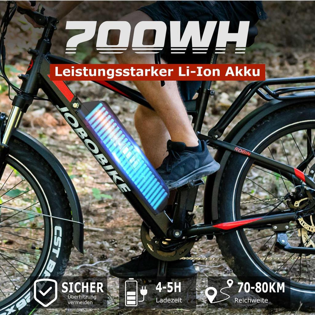 JOBOBIKE Robin 26’’ Electric Bike for Adult 250W Bafang Motor 48V13AH