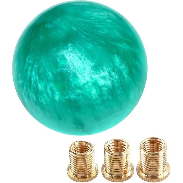 Marble Style Round Ball Shift Knob - Universal Fit For 5 & 6 Speed Manual/Automatic Vehicles, With 3 Adapters HTRACING (Light Pink)