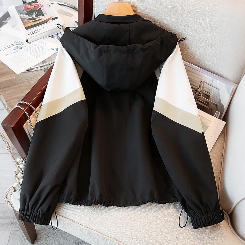 Sishe Women's Patchwork Hooded Jacket