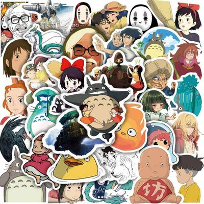 50 Bucăți Autocolante Desene Animate Japoneze, Autocolante Anime Drăguțe Studio Ghibli, Autocolante Drăguțe Vinil, Laptopuri Chitare, Sticle de Apă, Bagaje, Biciclete