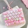 Interactive Keychain Accessory 26-Key Keyboard Fidget Toy, Cute Cartoon Clicky Clicker Toy with Portable Tool Keychain, Backpack Charm Pendant