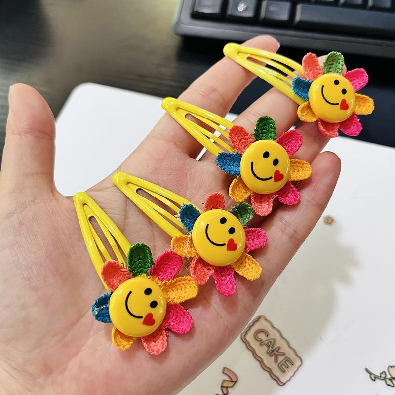 4Pcs Sunflower Water Drop Hair Clips, Colorful Cute Decorative Hair Accessories For Girls