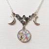 Fashion Moon Crystal Pendant Necklace For Women With Geometric Design And Cross Chain