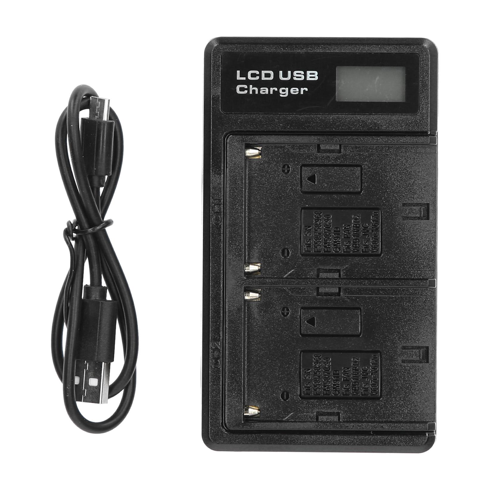 

LCD Display Screen Lithium Battery Double Charge Charger USB Charging Base for NPF550