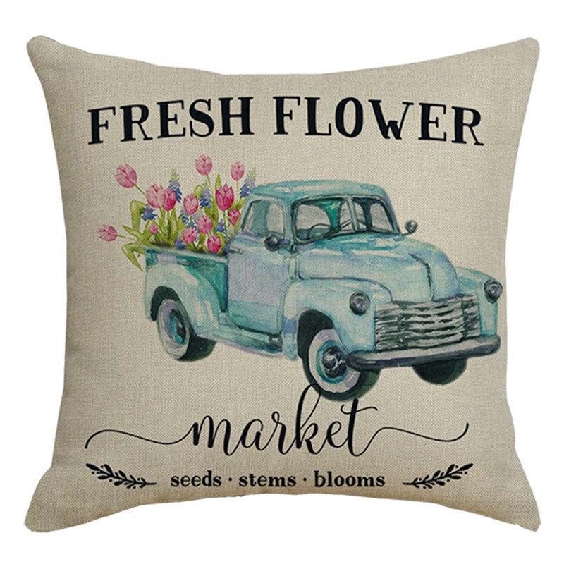 Spring Pillow Case Sofa Waist Pillow Case Garland Truck Light Luxury Home Office Pillow Pillow Case