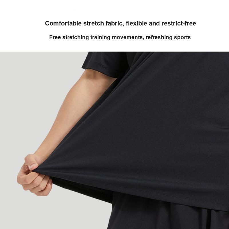 Li-Ning Skin-Friendly Comfortable Short Sleeve T-Shirt Breathable Sweat-Absorbing Versatile Shorts Fitness Set Men Sets LKUI765-1