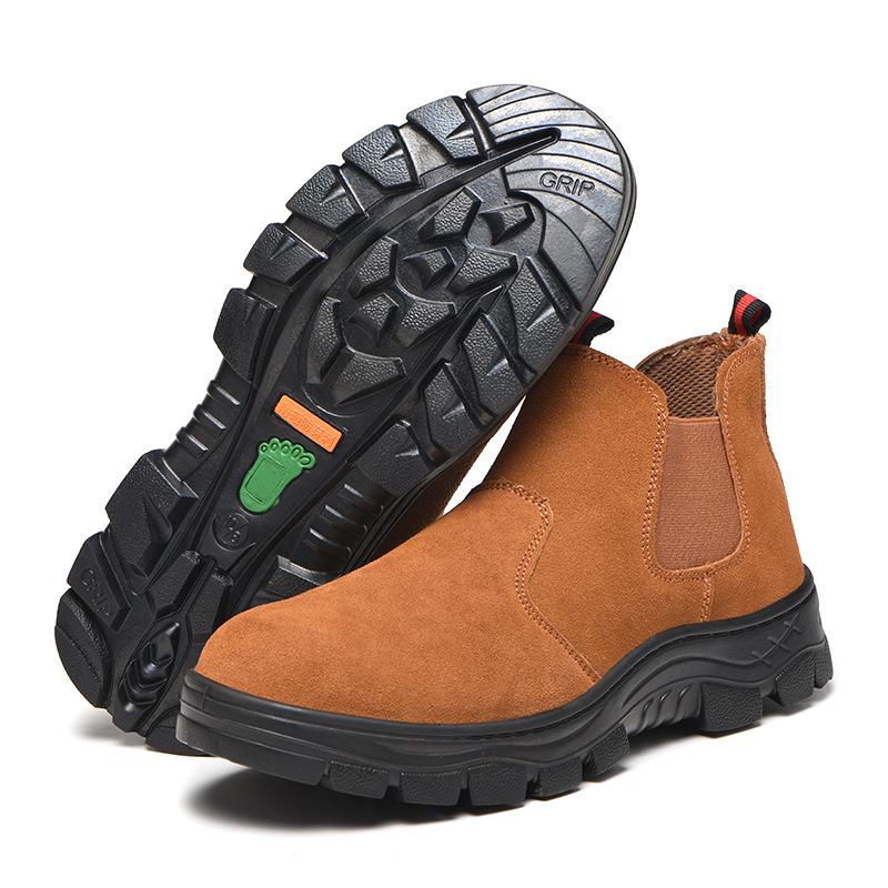 Labor Insurance Shoes, Smash-proof and Puncture-proof, Dust-proof Boots, One-pedal Safety Protection, Oil-resistant Shoes