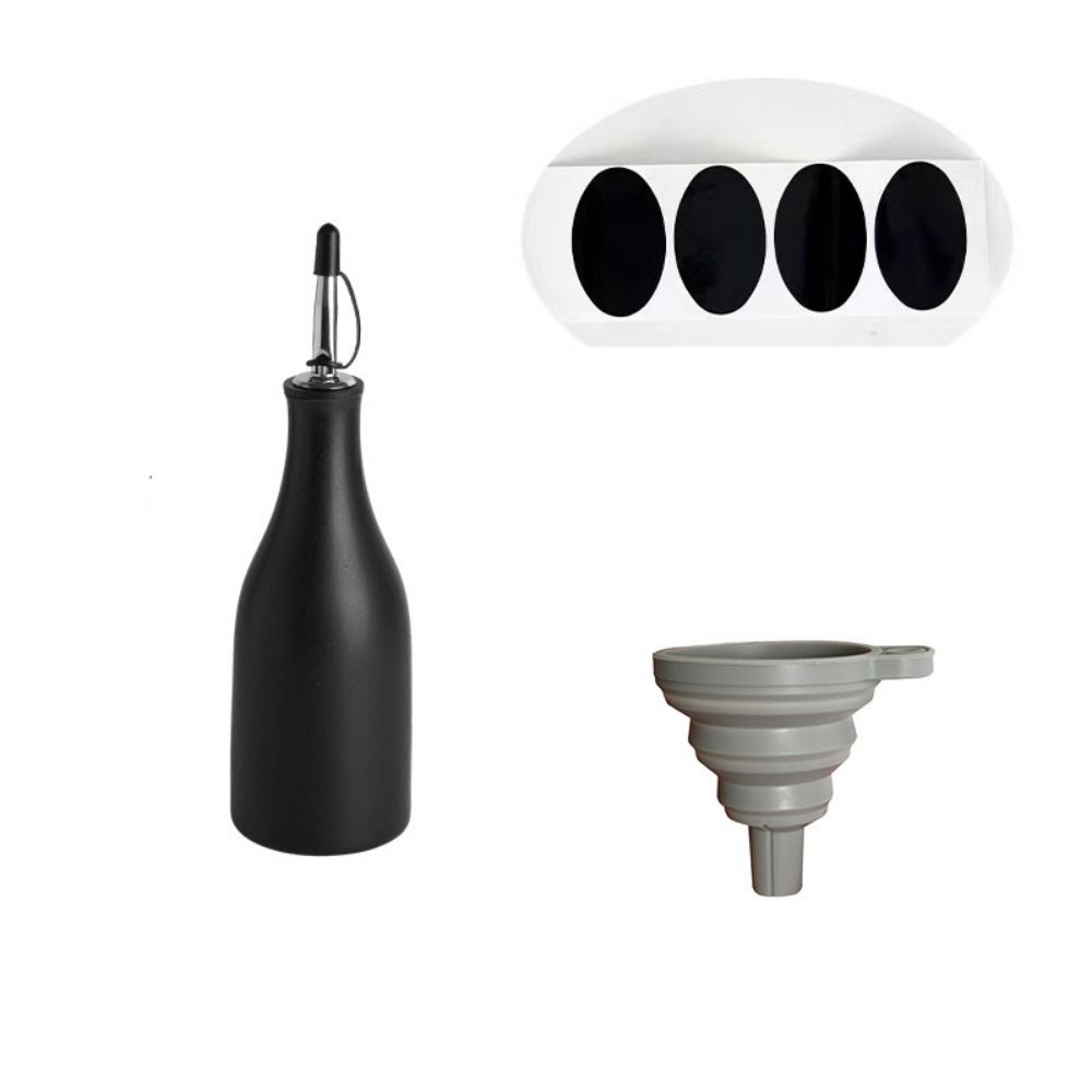 Home Kitchen Ceramic Seasoning Jar Olive Oil Dispenser Large Capacity Leakproof Vinegar Oil Seasoning Bottle With Label Stickers