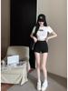 Women's Stretch Black High-Waist Shorts - Slim Fit, Versatile Summer Style