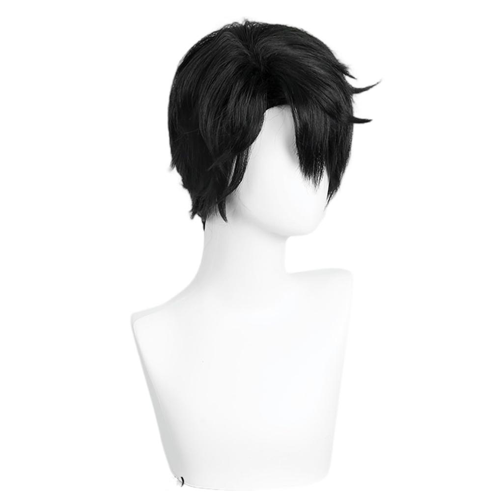 Black Oblique Bangs Anti-upturned Short Hair Synthetic Wig | Animated KPop Demon Hunters Figure Qin Yu Cosplay Wig