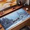 Mauspad Gamer Computer Neu Benutzerdefiniert Zuhause Tastaturmatte Mausmatte Schreibtischmatten Laptop Teppich Anti-Rutsch Mauspad Wald Schneelandschaft