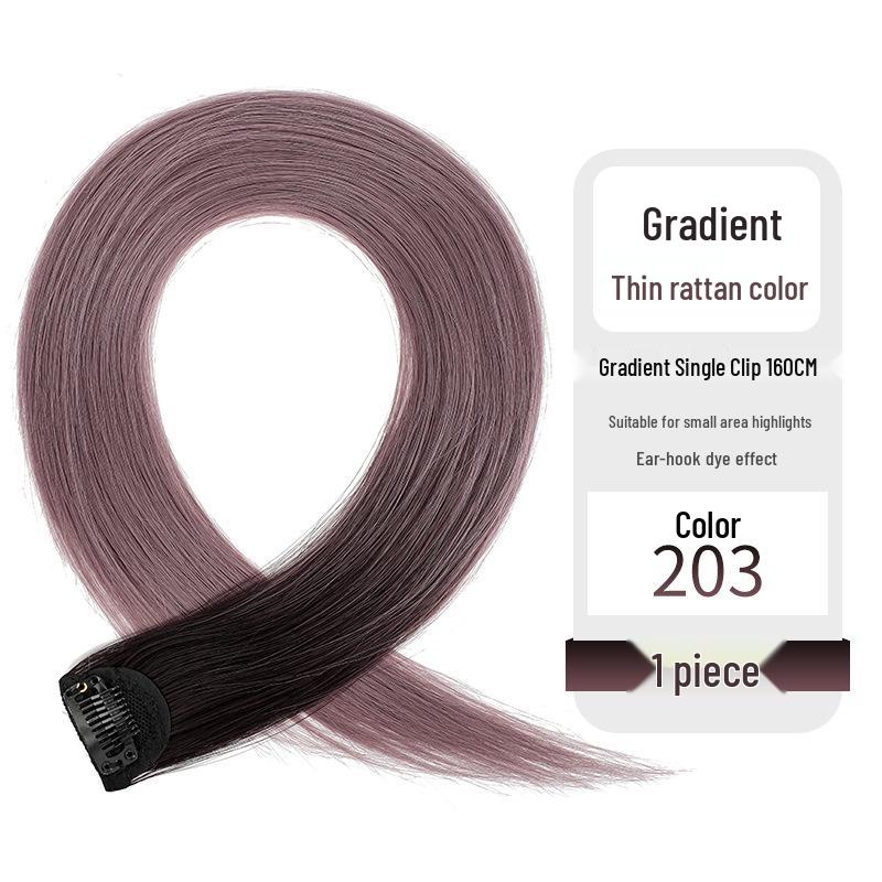 Gradient Color Women's Long Straight Highlight Hair Extension Piece