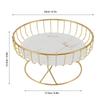 Metal Fruit Bowl Metal Fruit Bowl Stand Round Fruit Basket Large Capacity Hollow Metal Bowl Stand for Dessert Snacks Bread