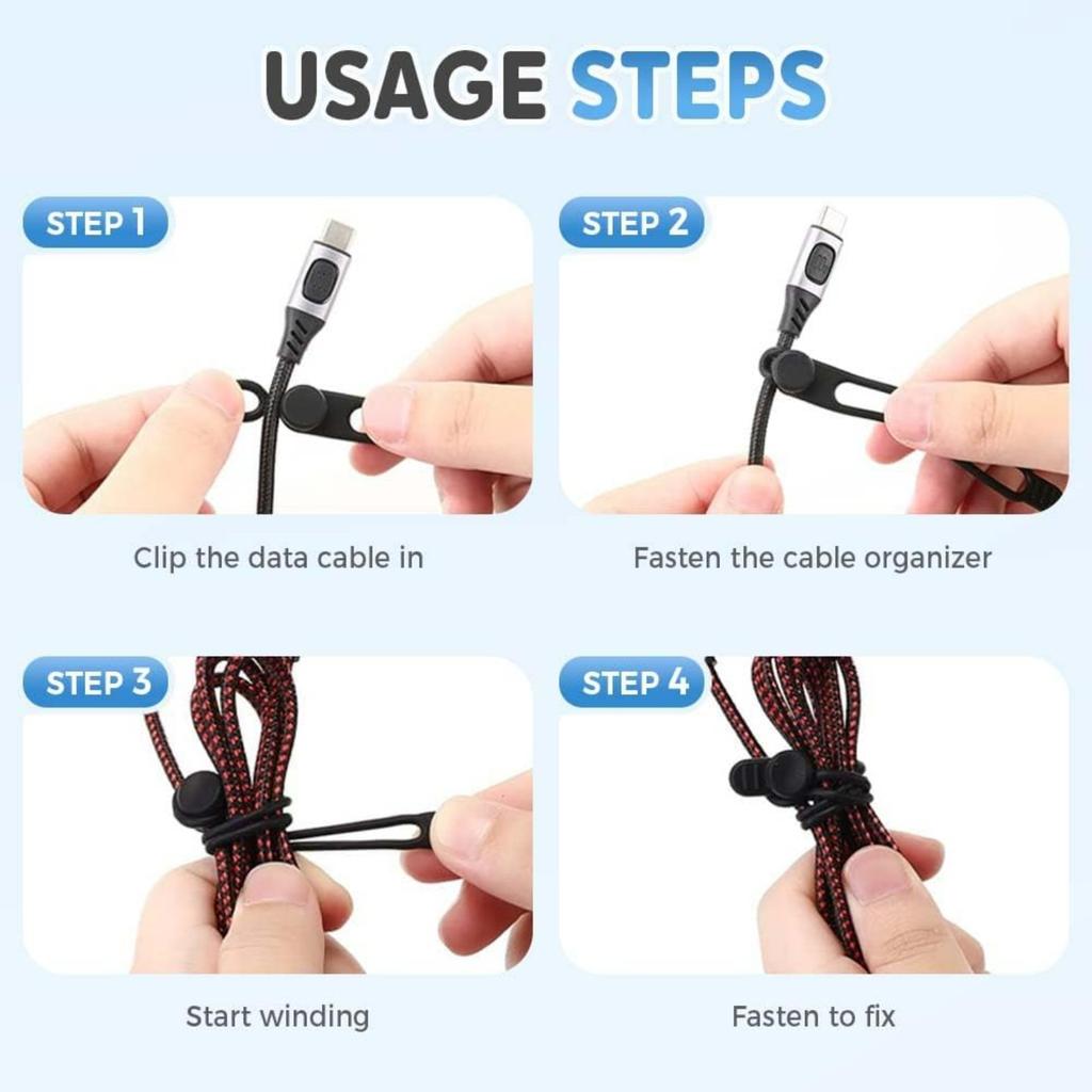2026 Upgrade Silicone Cable Ties,Cable Management Headphone Organizers,Reusable Cord Management Wire Organizers for Cords,Home Office Travel Gadgets