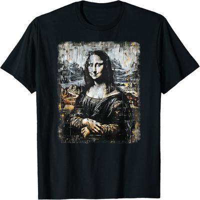 Abstract Graffiti Art Leonardo Da Vinci Art Mona Lisa T-Shirt(14)