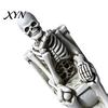 Creative Holiday Gift Skeleton on Toilet Figurine, Funny Gothic Bathroom Statue, Spooky Aged Texture Figurine Halloween Resin Ornament for Home Office