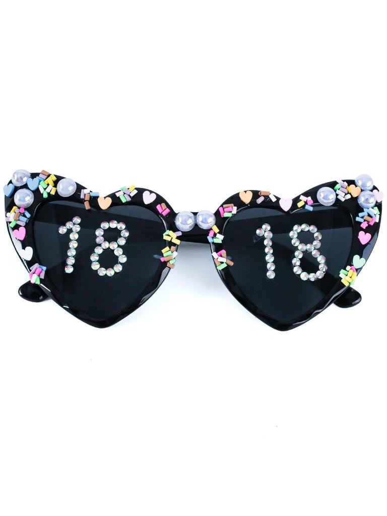 TEMU Black Birthday Party Sunglasses, Unisex Sexy Design 2025.