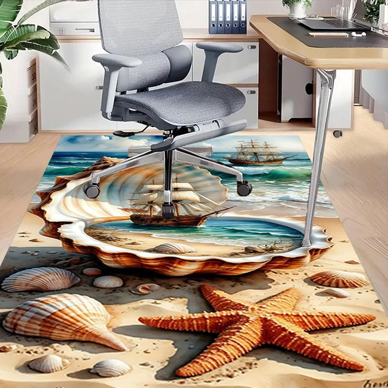 1PC Seashell Ocean Extra Large Non-Slip Floor carpet, Office, family, bedroom, Studio - Large Area Rug,Longlasting Material-K0370