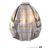Men S Hong Kong Style Plaid Long Sleeve Casual Shirt Plus Size