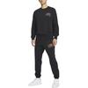 Nike Club Fleece Letter Logo Embroidery Crew Neck Fleece Lined Sweatshirt Men's Black FV4446-010