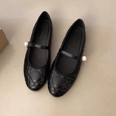 Flache Mary Jane Einzelschuhe Damenschuhe Sommer Schwarz Pendlerschuhe Ballett Abendschuhe