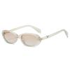New small frame oval sunglasses, European and American fashion personalized diamond-encrusted pearl sunglasses for men and women