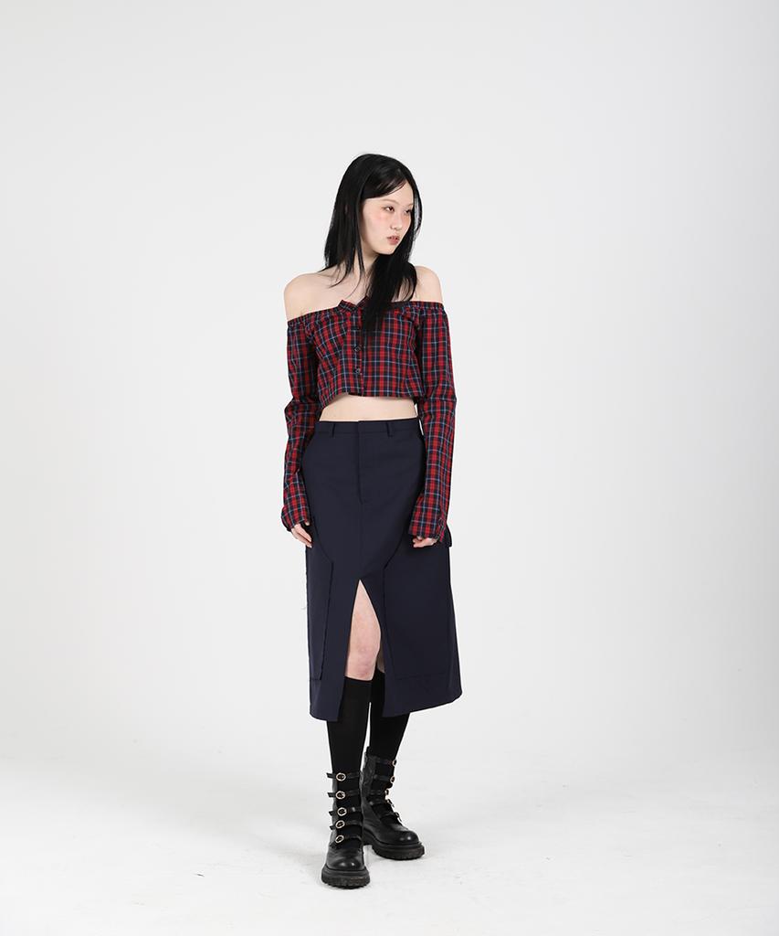Cotton Rivers Club Double Edge Skirt (Black)