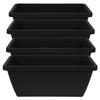 4pcs Window Box Planter Plastic Vegetable Flower Boxes Rectangular Flower Pots with Saucers Indoor Outdoor Plant Box