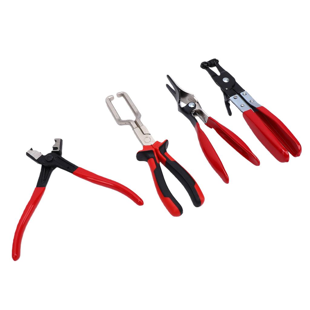 4 Pcs Hose Clamp Pliers Kit High Carbon Steel Ergonomic Fuel Line Pliers Set for Wiring Electrical Maintenance