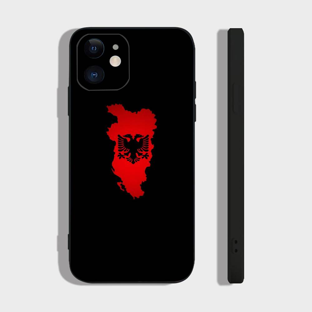 A-Albania Flag For IPhone 15 16 14 Plus 13 12 11 17 Pro Max 17 Air Black Soft Phone Cover