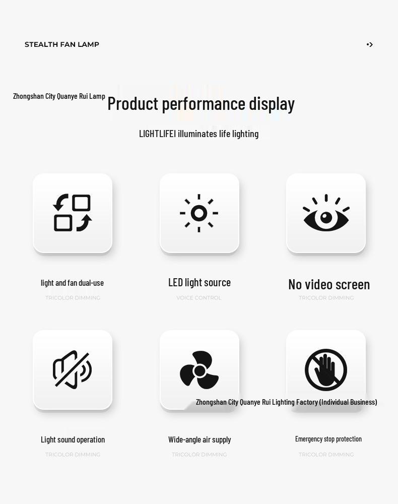 Universal Clip-On Desk Fan with LED Light, Wide Voltage, Multiple Plug Options, 1.2m Cable