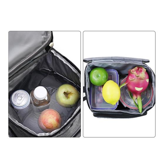 Picnic Bag Large Capacity Waterproof Oxford Cloth Cooler Bag with Adjustable Straps Side Mesh Pockets Outdoor Lunch Bag